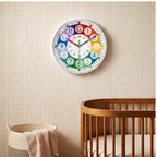 silver frame clock styled in a warm home setting - 2