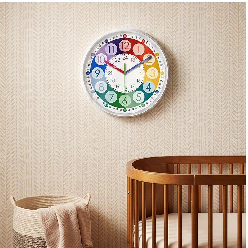 silver frame clock styled in a warm home setting - 2