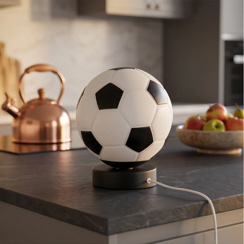 Black lamp styled in a warm home setting - 2