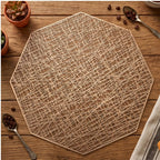 Golden 1Pc Placemats Restaurant Hollow PVC Decoration Meal Mat Anti-hot Dining Table Line Mat Steak Plate Pad lifestyle photo - 2