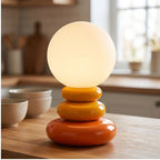 Orange Peren Nordic Stacked Stone Bedside Lamp – Elegant Dimmable LED Lighting lifestyle photo - 2