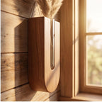 Brown Wooden Flower Planters Bohemia Style Hanging Flower Tube Vase with Wood Stand Hydroponic Plant Rack lifestyle photo