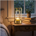 Gold Rechargeable Wireless Table Lamp LED Touch Sensor Desktop Night Light Reading Lamp for Restaurant Hotel Bar Bedroom Decor Light lifestyle photo - 4