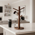 Brown 4 Hooks bamboo holder styled in a warm home setting