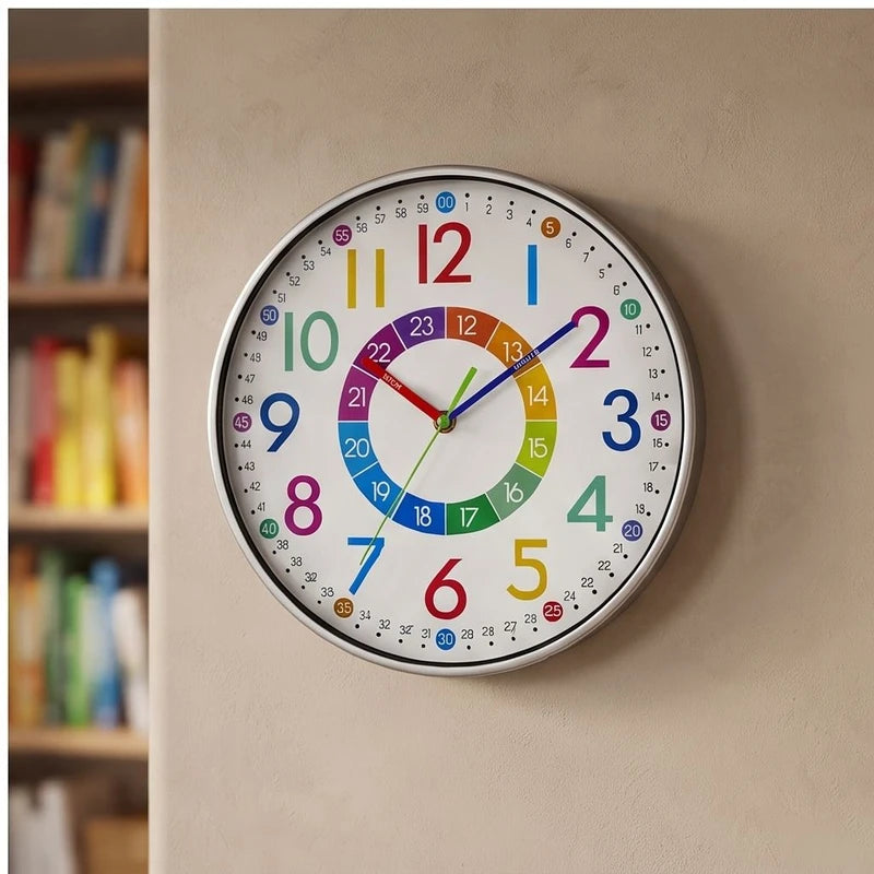 Silver clock styled in a warm home setting - 3
