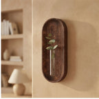 Long - Large wood vase styled in a warm home setting - 2
