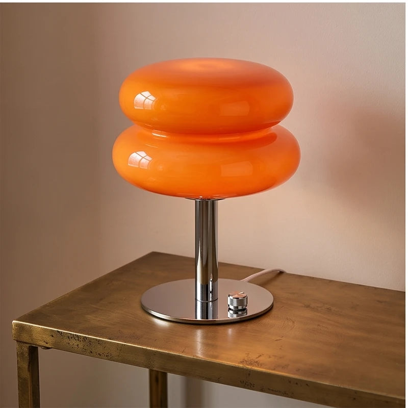 Beige lamp styled in a warm home setting - 2