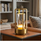 Gold Rechargeable Wireless Table Lamp LED Touch Sensor Desktop Night Light Reading Lamp for Restaurant Hotel Bar Bedroom Decor Light lifestyle photo - 2