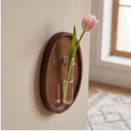 Round - Small wood vase styled in a warm home setting - 2