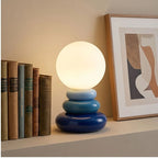 Blue Peren Nordic Stacked Stone Bedside Lamp – Elegant Dimmable LED Lighting lifestyle photo - 2