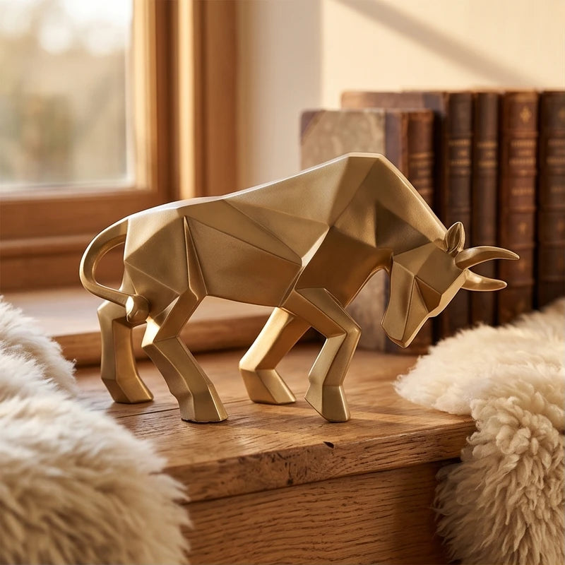 Head Down Valdez Resin Bull Sculpture lifestyle photo