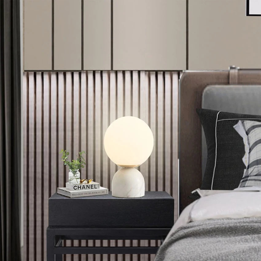 Caspian Marble Globe Table Lamp