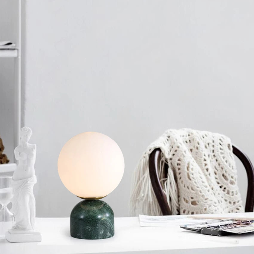 Caspian Marble Globe Table Lamp