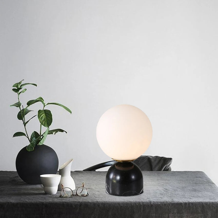 Caspian Marble Globe Table Lamp