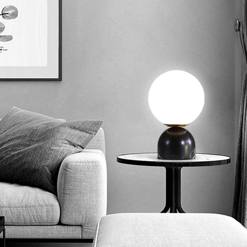 Caspian Marble Globe Table Lamp