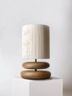 Kinwood Walnut Table Lamp with Ribbed Rope Shade