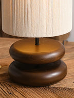 Kinwood Walnut Table Lamp with Ribbed Rope Shade