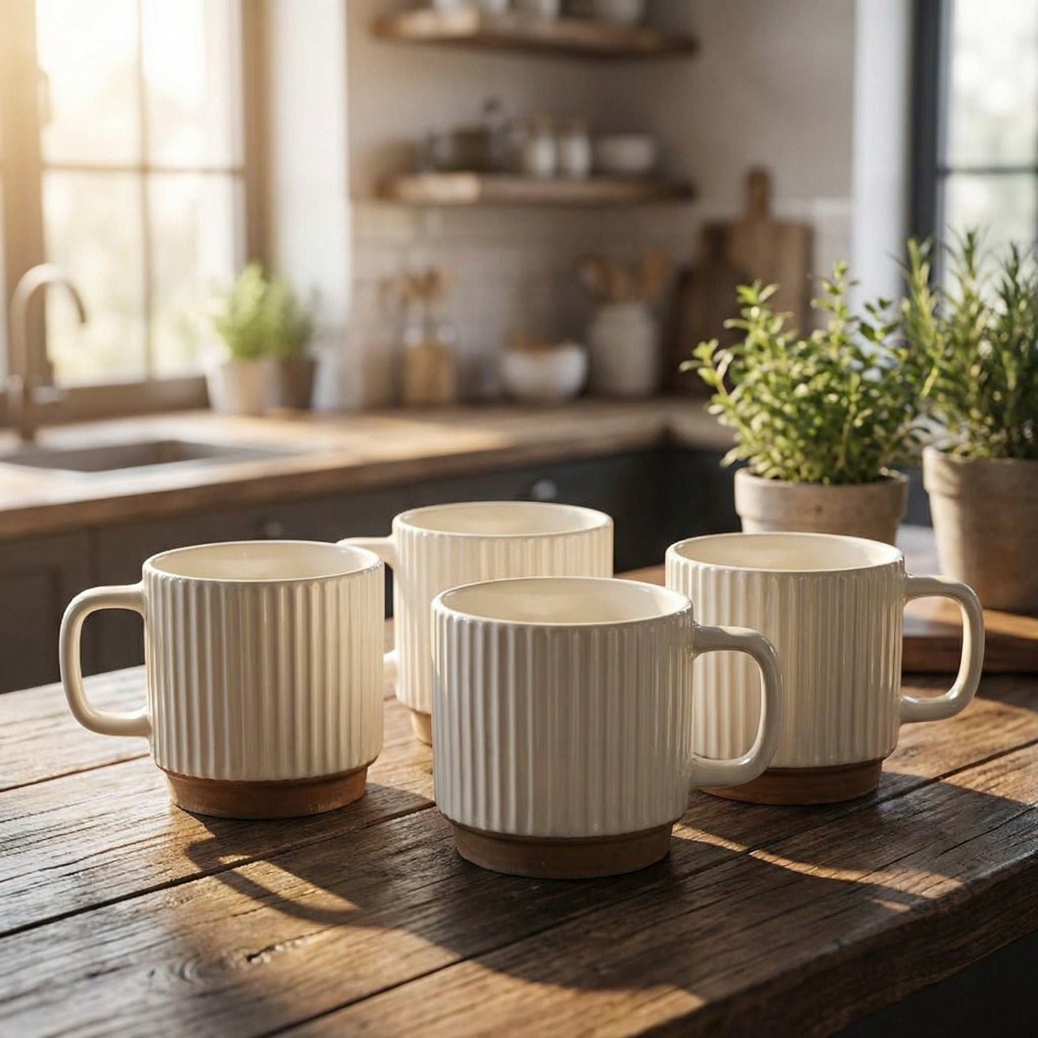 Luna Ribbed Ceramic Mug