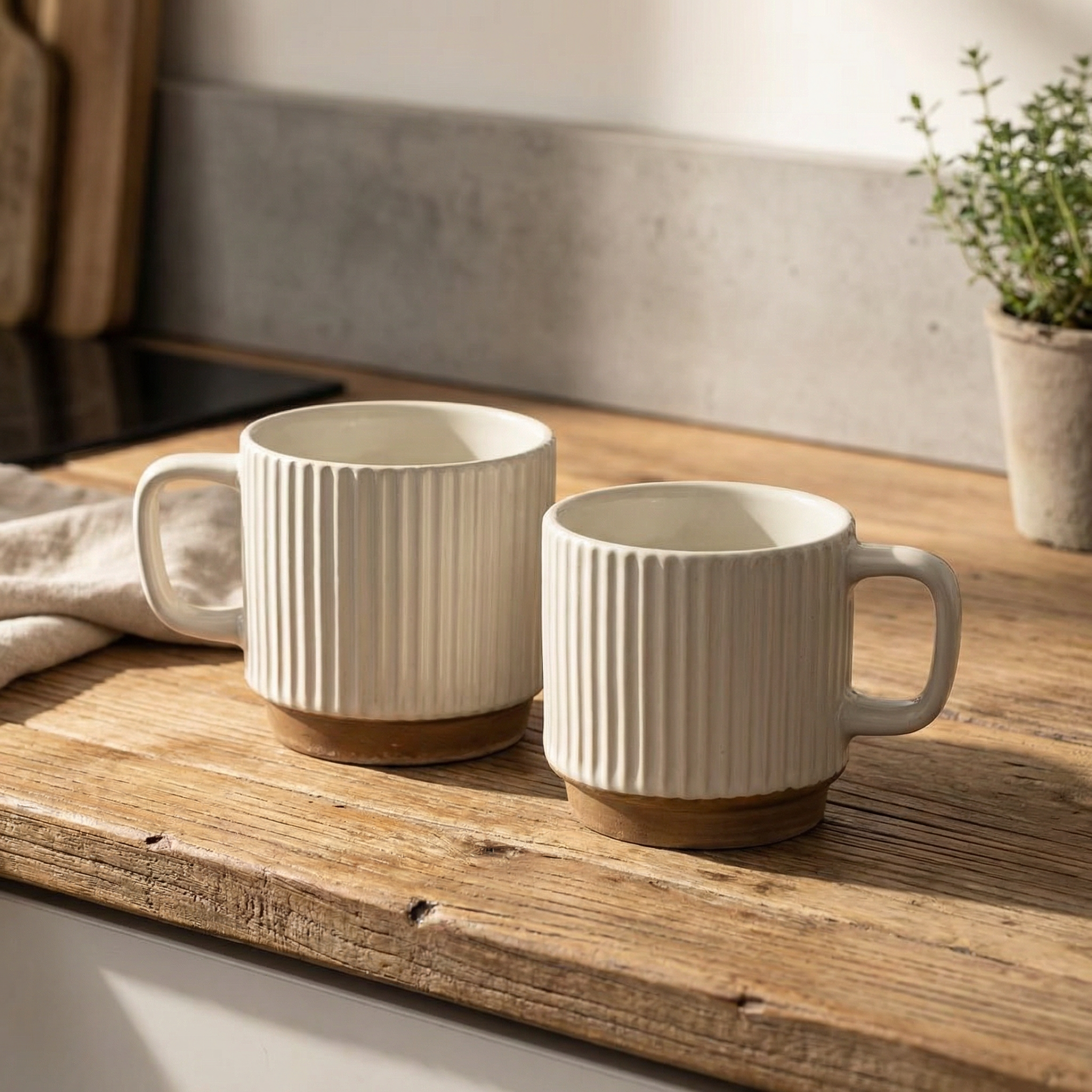 Luna Ribbed Ceramic Mug