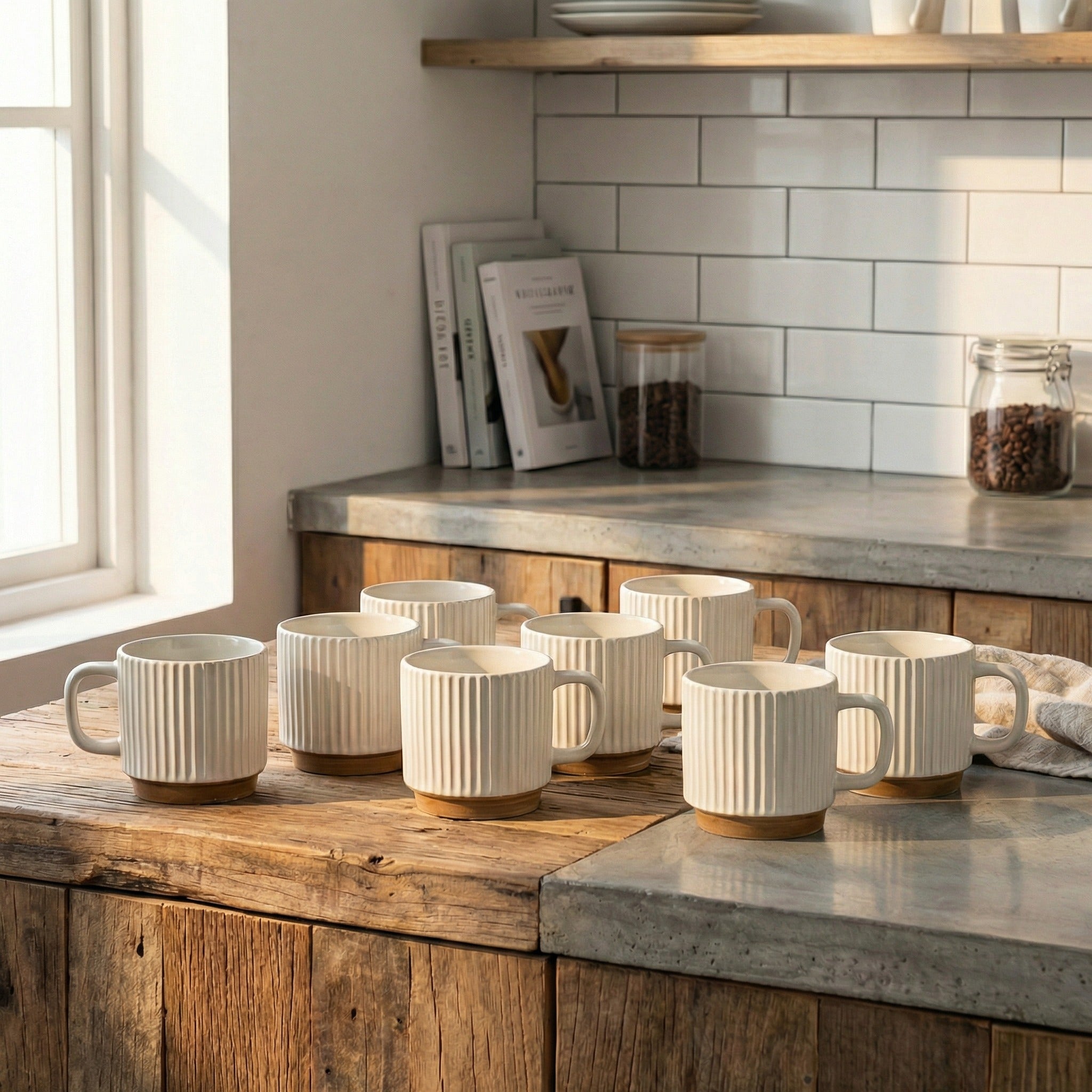 Luna Ribbed Ceramic Mug