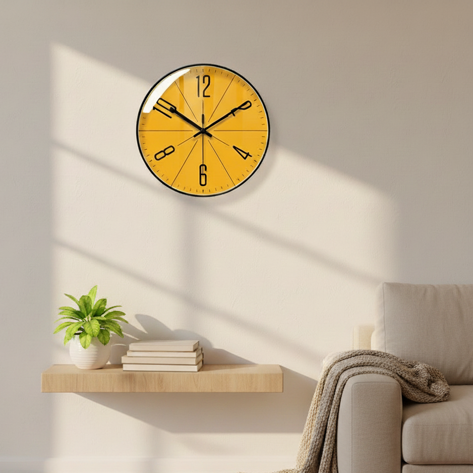 Larkin Sunburst Wall Clock with Silent Movement