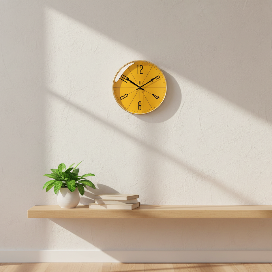 Larkin Sunburst Wall Clock with Silent Movement