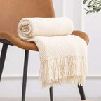Orlan Knitted Throw Blanket with Tassels