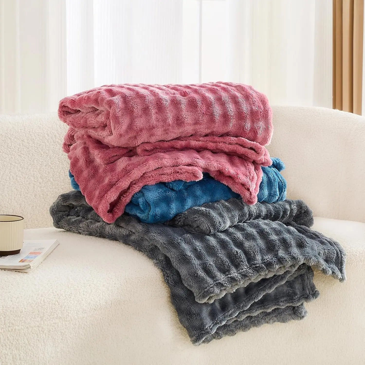 Marina Textured Plush Throw Blanket