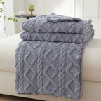 Serene Geometric Coral Fleece Textured Blanket