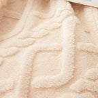 Serene Geometric Coral Fleece Textured Blanket