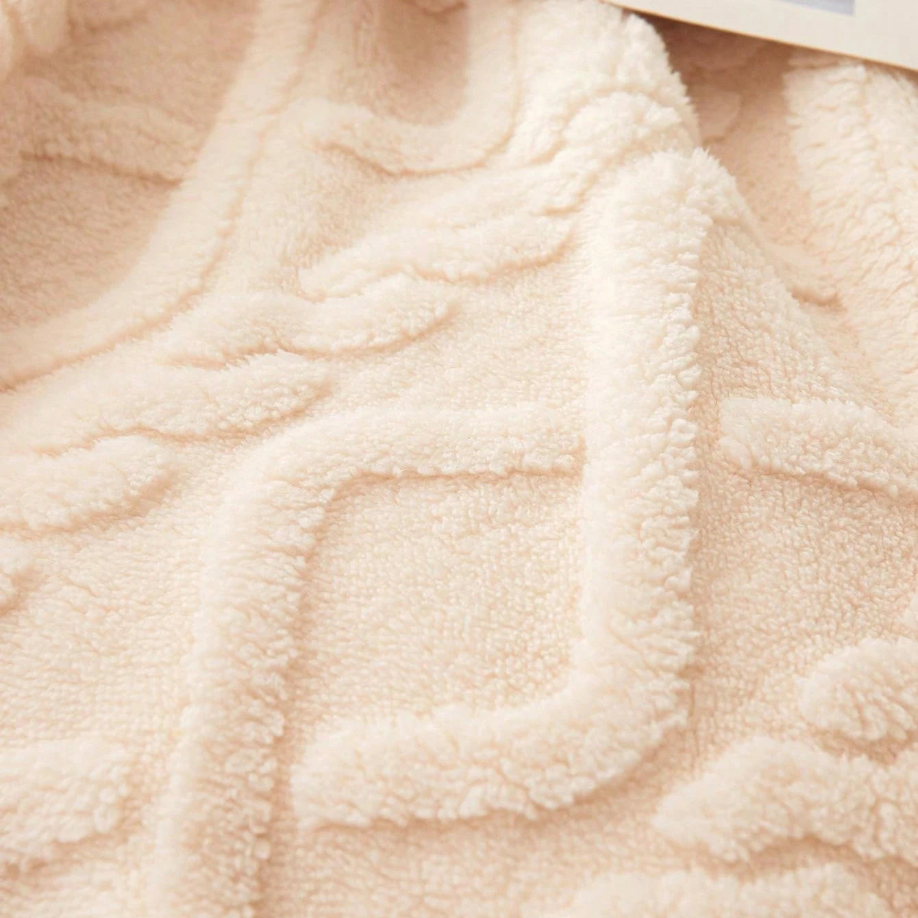 Serene Geometric Coral Fleece Textured Blanket