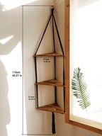 Briar Boho Macrame Triangle Floating Wall Shelf