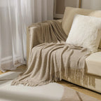 Orlan Knitted Throw Blanket with Tassels