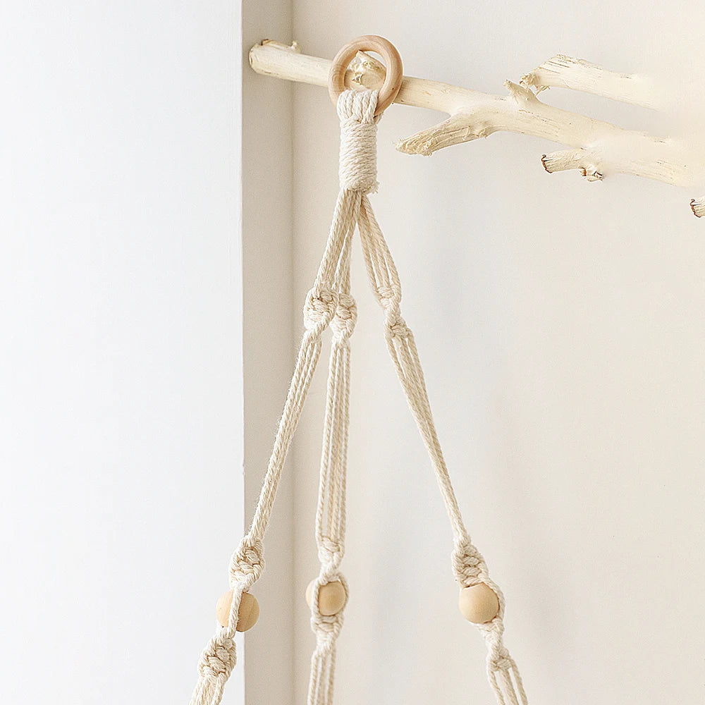 Briar Boho Macrame Triangle Floating Wall Shelf