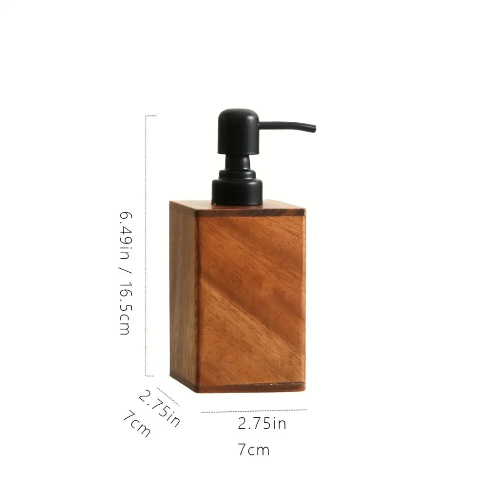 Hearthstone Wooden Liquid Soap Dispenser with Black Pump
