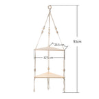 Briar Boho Macrame Triangle Floating Wall Shelf