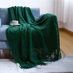 Orlan Knitted Throw Blanket with Tassels