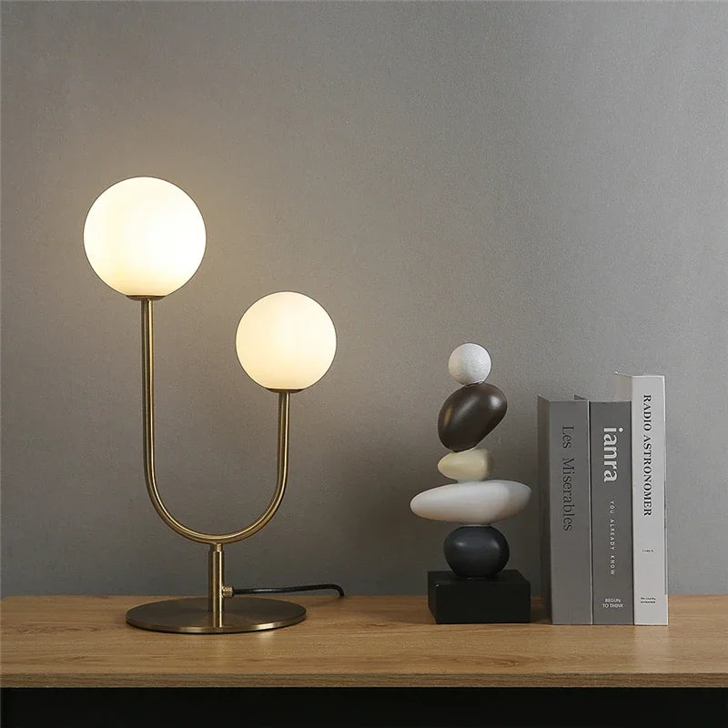 Vesper U-Shaped Dual Orb Table Lamp
