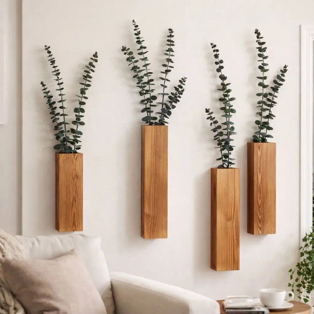 Caspian Wood Wall Farmhouse Planters