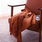 Orlan Knitted Throw Blanket with Tassels