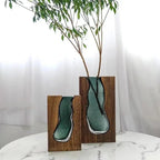 Thalia Glass & Wood Vase