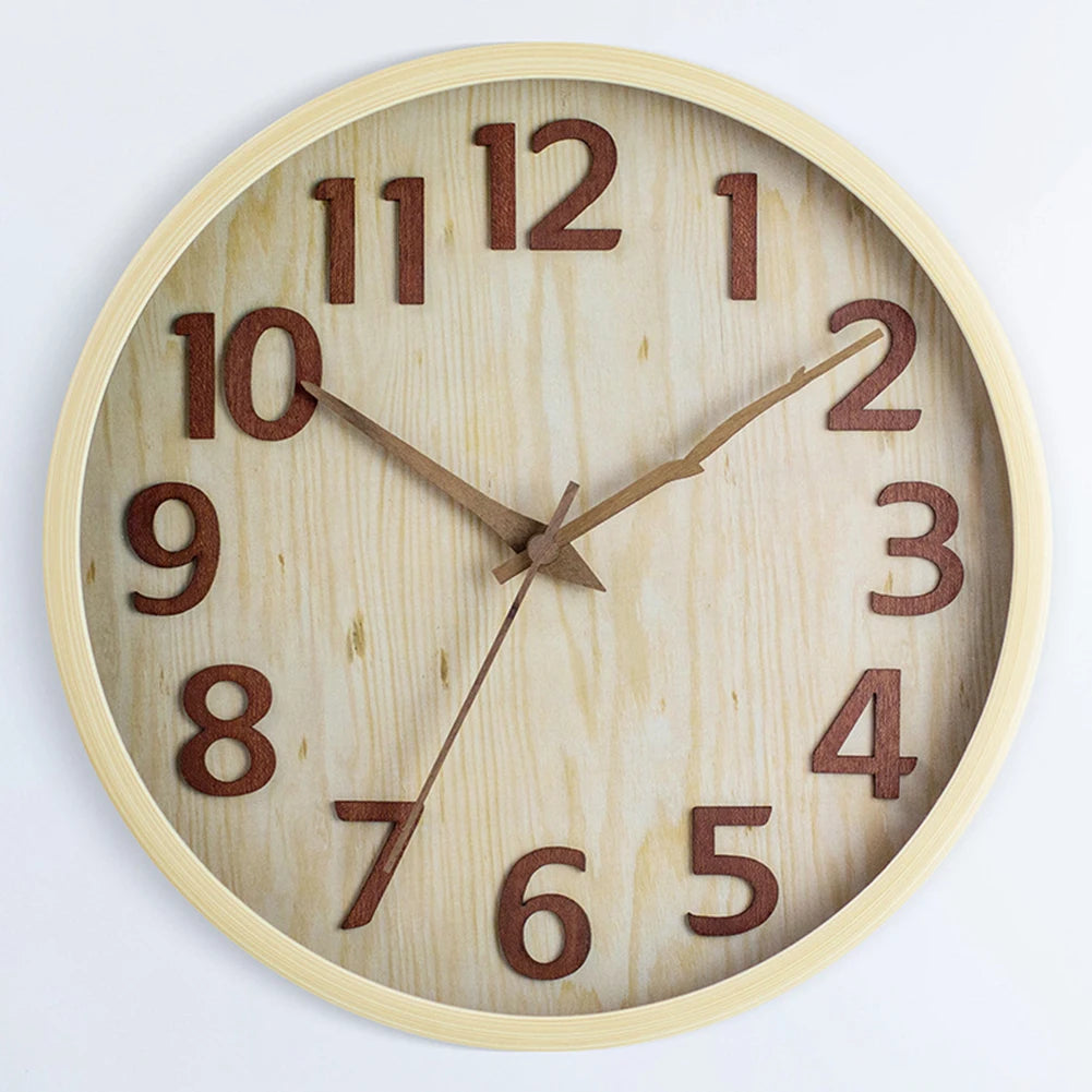 Bergen Wood Wall Clock with Silent Quartz Movement