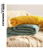 Orlan Knitted Throw Blanket with Tassels