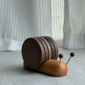 Snailwood Wooden Coaster Set with Snail Holder