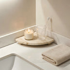 Travertine Stone Corner Vanity Tray
