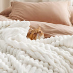 Meadow Soft Textured Coral Fleece Throw Blanket