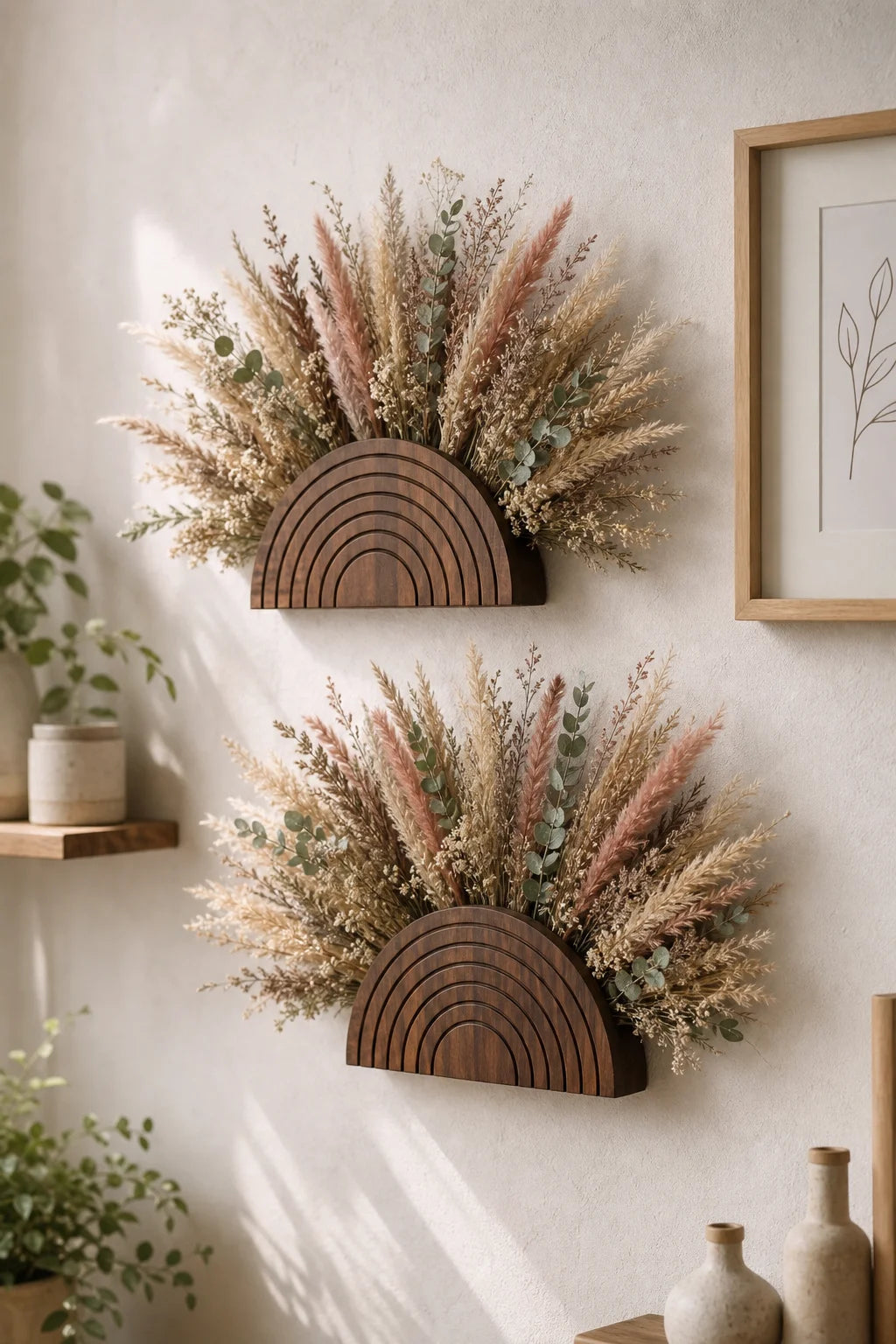 Trellis Wooden Rainbow Wall Planter Vase