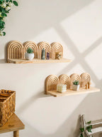 Arched Wooden Wall-Mounted Display Shelf