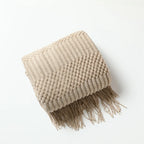 Orlan Knitted Throw Blanket with Tassels