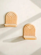 Arched Wooden Wall-Mounted Display Shelf